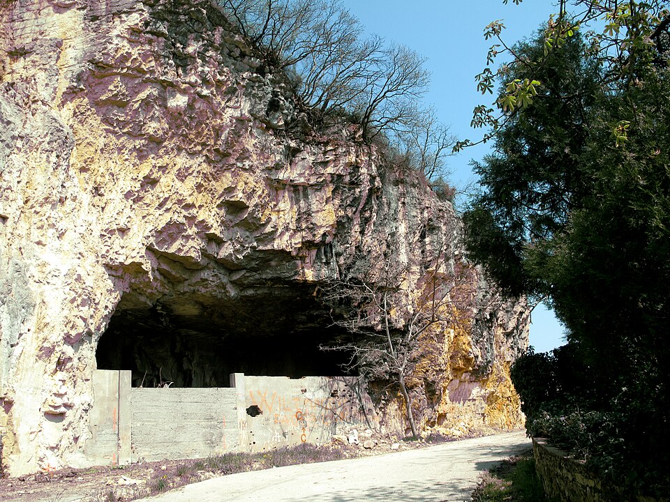 Underground Pietra di Vicenza quarry in the Berici Hills, Vicenza
