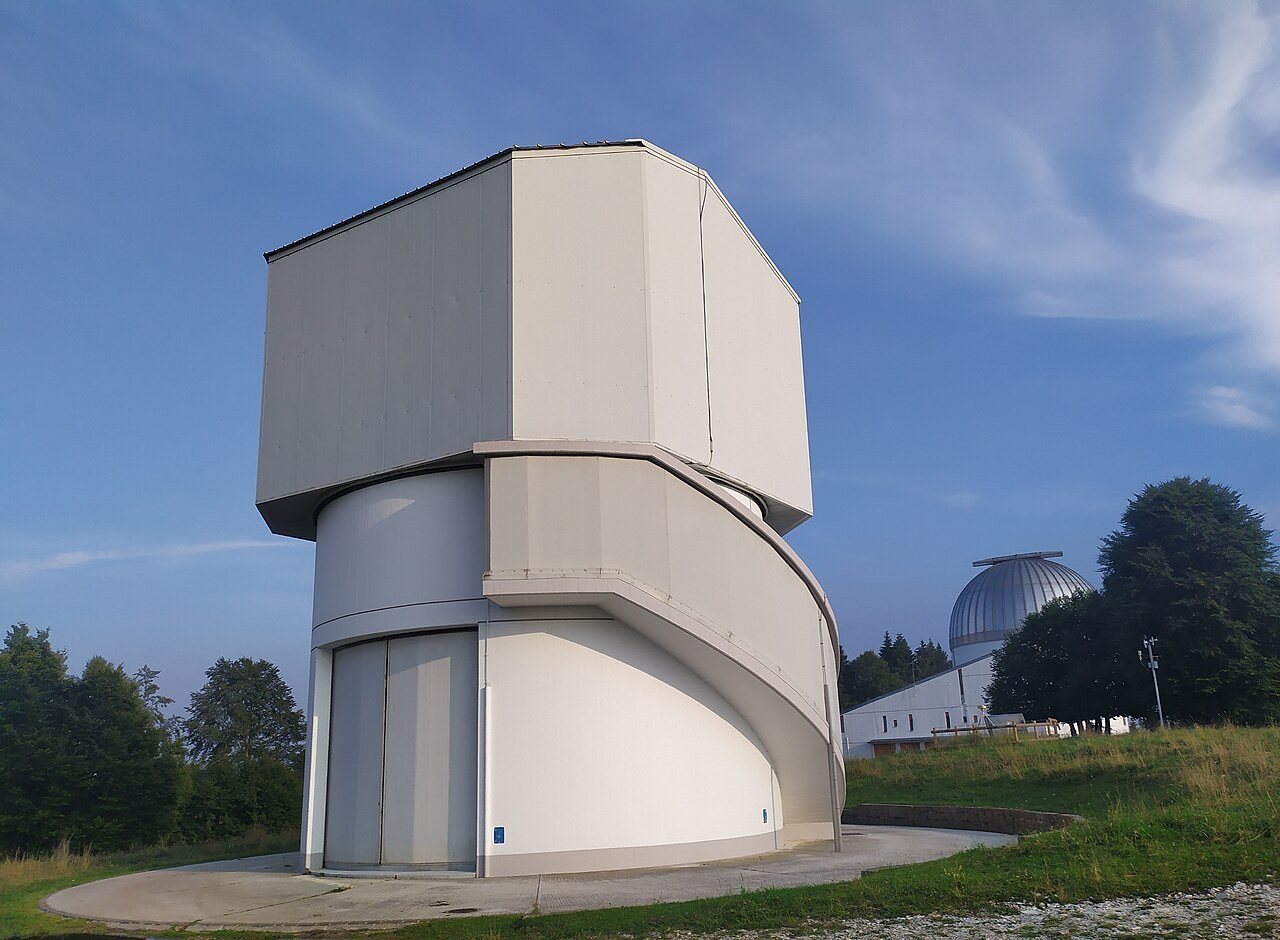 The Copernico telescope building at Cima Ekar, with a second observatory dome behind it