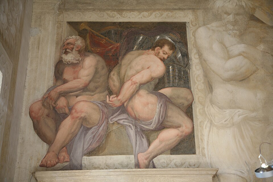 Frescoed main hall of Villa Caldogno.