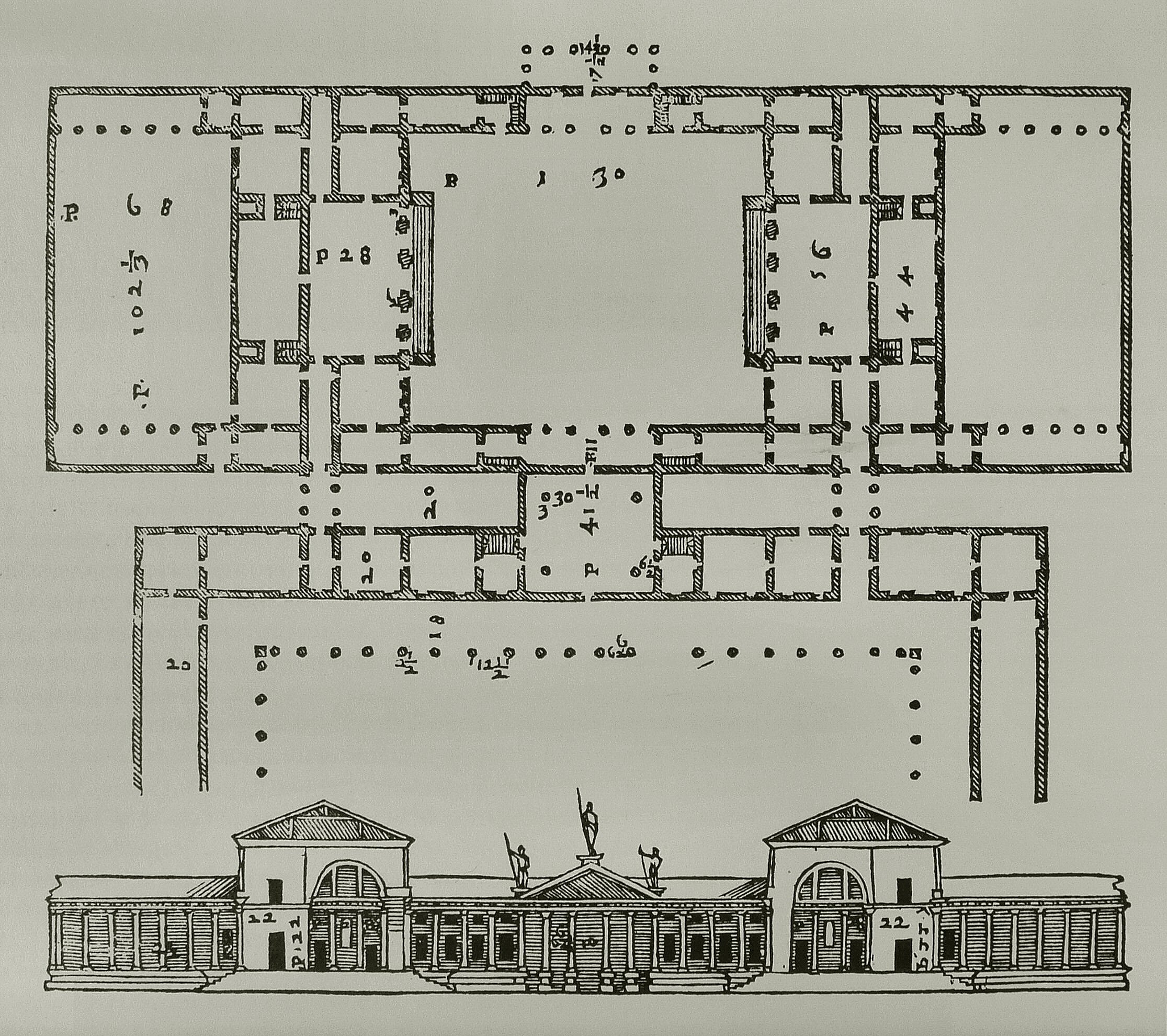 Andrea Palladio’s published design for Villa Thiene in The Four Books of Architecture